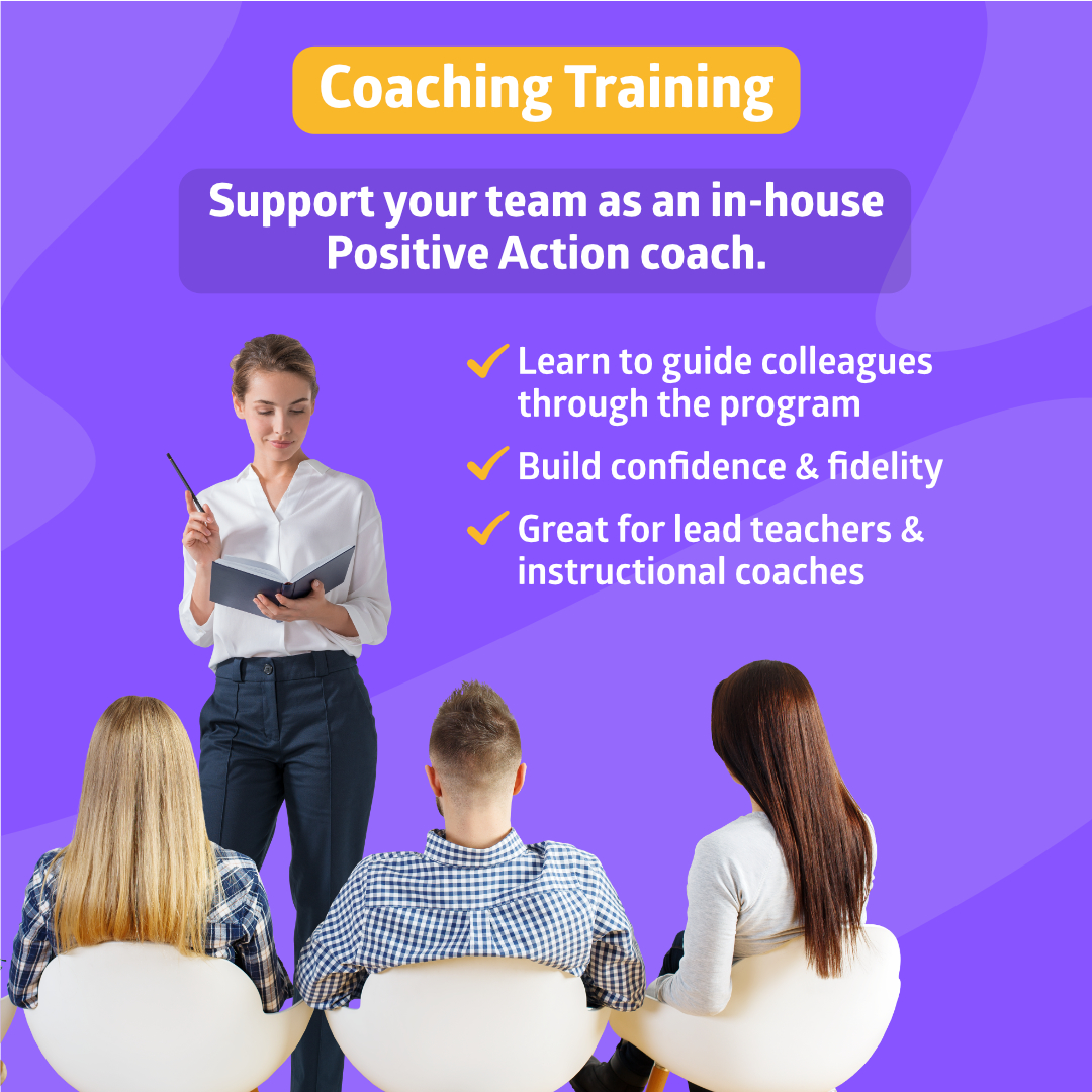 (1/2) Ready to bring Positive Action to life in your classroom?
From self-paced learning to district-wide trainer programs, there’s a training option that fits your goals.

Explore your options at pos.ac/programtraining or contact us to start your Positive Action training today.