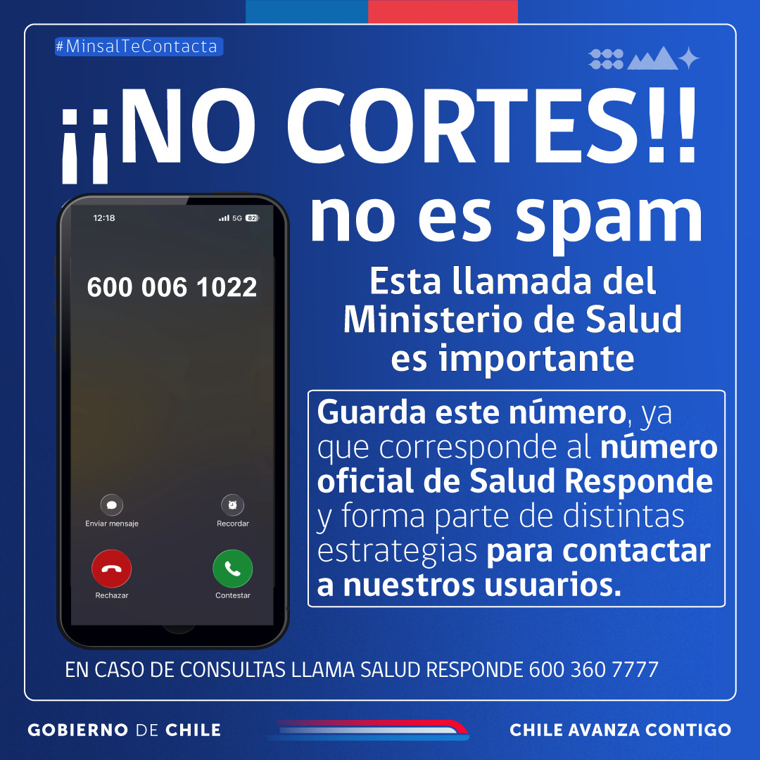 Recuerda, este es el número oficial de Salud Responde para contactar a sus usuarios. Y si tienes dudas, llama al 600 360 7777.