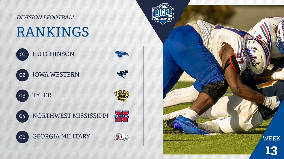 NJCAAFootball's tweet image. Playoffs on our mind🤔☁️

Who is locked in and ready for a Championship Title? We will have to see...

🔗Link to full Rankings- njcaa.org/sports/fball/r…