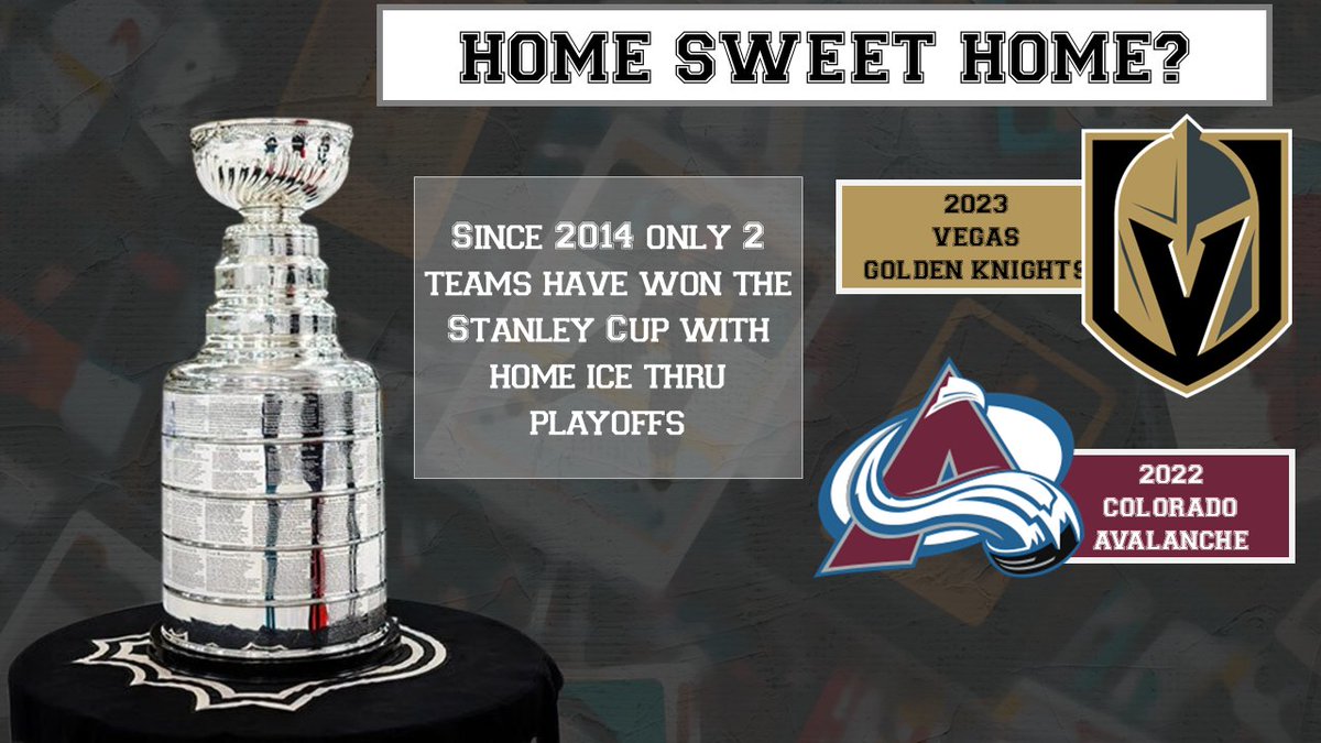 🏆🏆🏆  Does Home Ice Matter ?

2 of the last 4 Stanley Cup Champions have had  'HOME ICE' thru all 4 playoff series.  

Losses this time of year will make a big difference in a few months, teams getting of to a tough start will have difficulties getting home ice.