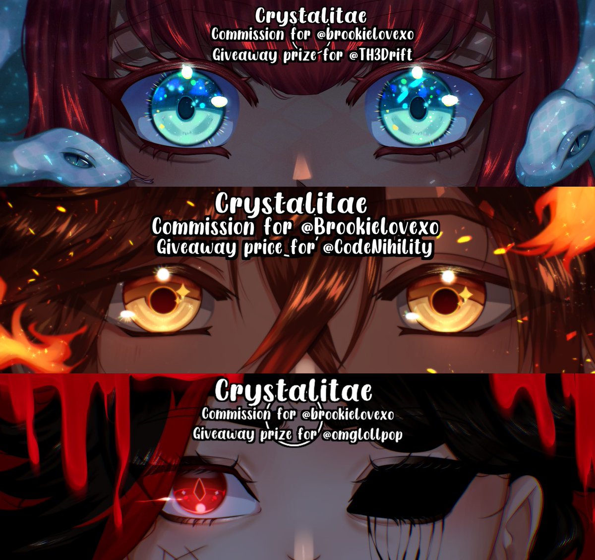 brookielove44's tweet image. AND WITH THAT, WE ARE FINISHED! 

I AM SO SORRY FOR THE DELAY imma be honest I freakin’ ran outta money bc I paid for each commission as they were ready LMAO- but all prizes are now distributed!! 

Thank you so much @Crystalitae for handling everything, even picking the winners.…