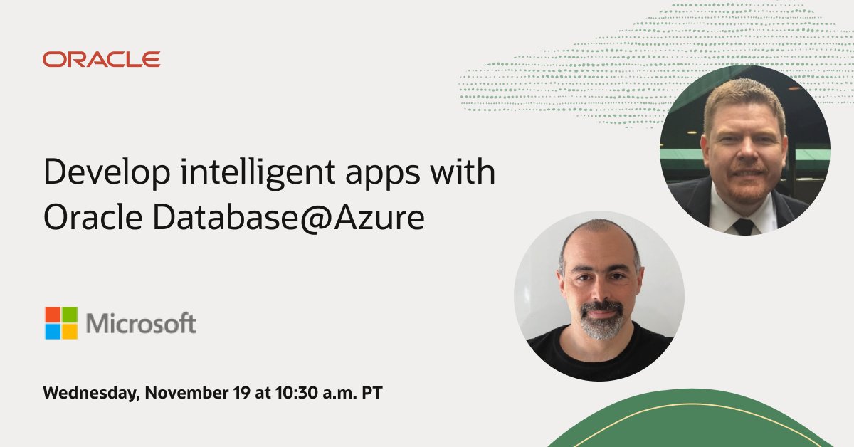 Oracle_EBS's tweet image. Check out this #MSIgnite session with Oracle experts to learn how the converged capabilities of Oracle AI Database combine with Azure AI Services to help accelerate the development of advanced AI-driven applications. social.ora.cl/60127exaG