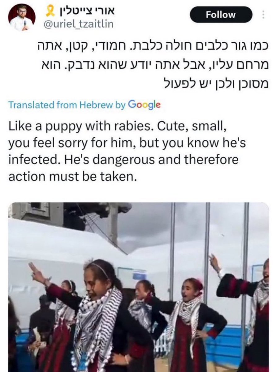 AdameMedia's tweet image. They’re removing the translation feature from Hebrew posts so you don’t realise that lsraeIis regularly talk about genociding the children of the Middle East. 

Never forget that every study shows the majority support genocide and ethnic cleansing. The majority.