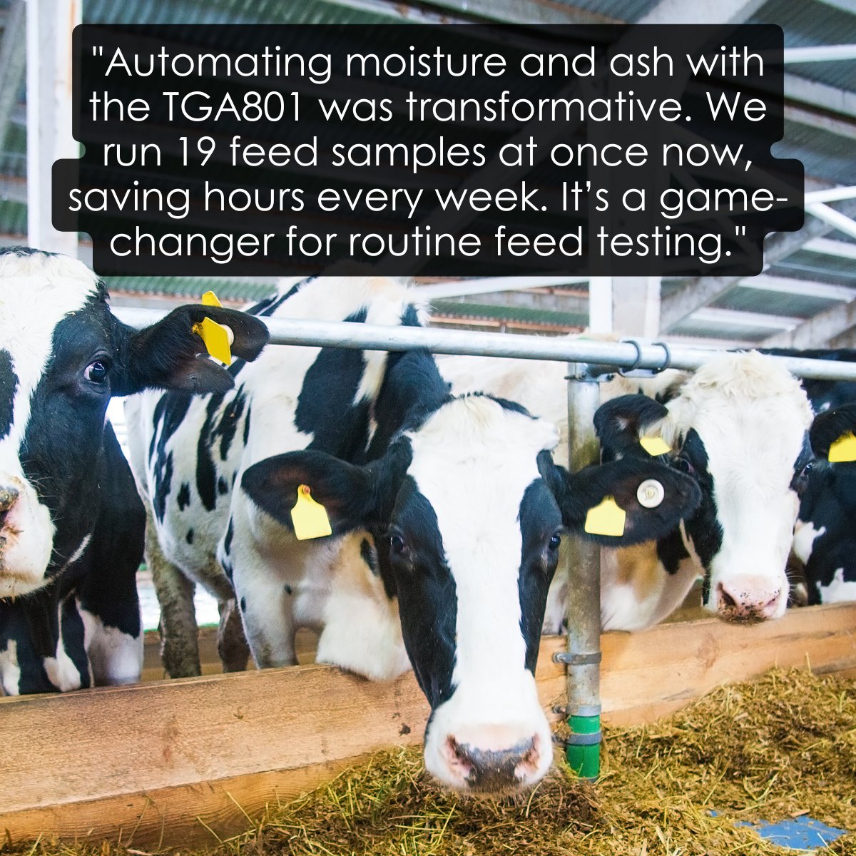 LECOCorp's tweet image. &quot;The TGA801 runs 19 feed samples at once, saving hours every week. It’s a game-changer!&quot; 

Stop wasting time on manual moisture &amp;amp; ash tests. The TGA801 automates this bottleneck.

Learn more &amp;gt; ow.ly/kJZj50Xt5lR

#FeedTesting #LabAutomation #TGA801 #ProteinAnalysis #LECO