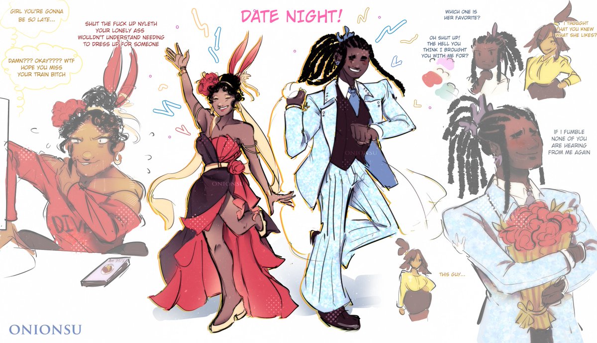 Onionsued's tweet image. Actor au date night outfits ^-^ daily hetslop day 8!
#Silksong