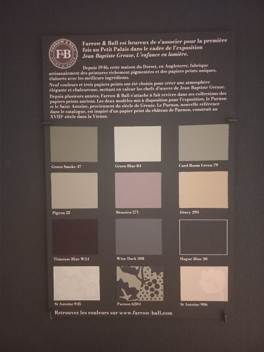 Présentement en train de repeindre ma cuisine en "Pigeon 25" de chez Farrow &amp; Ball suite à ma visite de l'expo Greuze au Petit Palais 😔