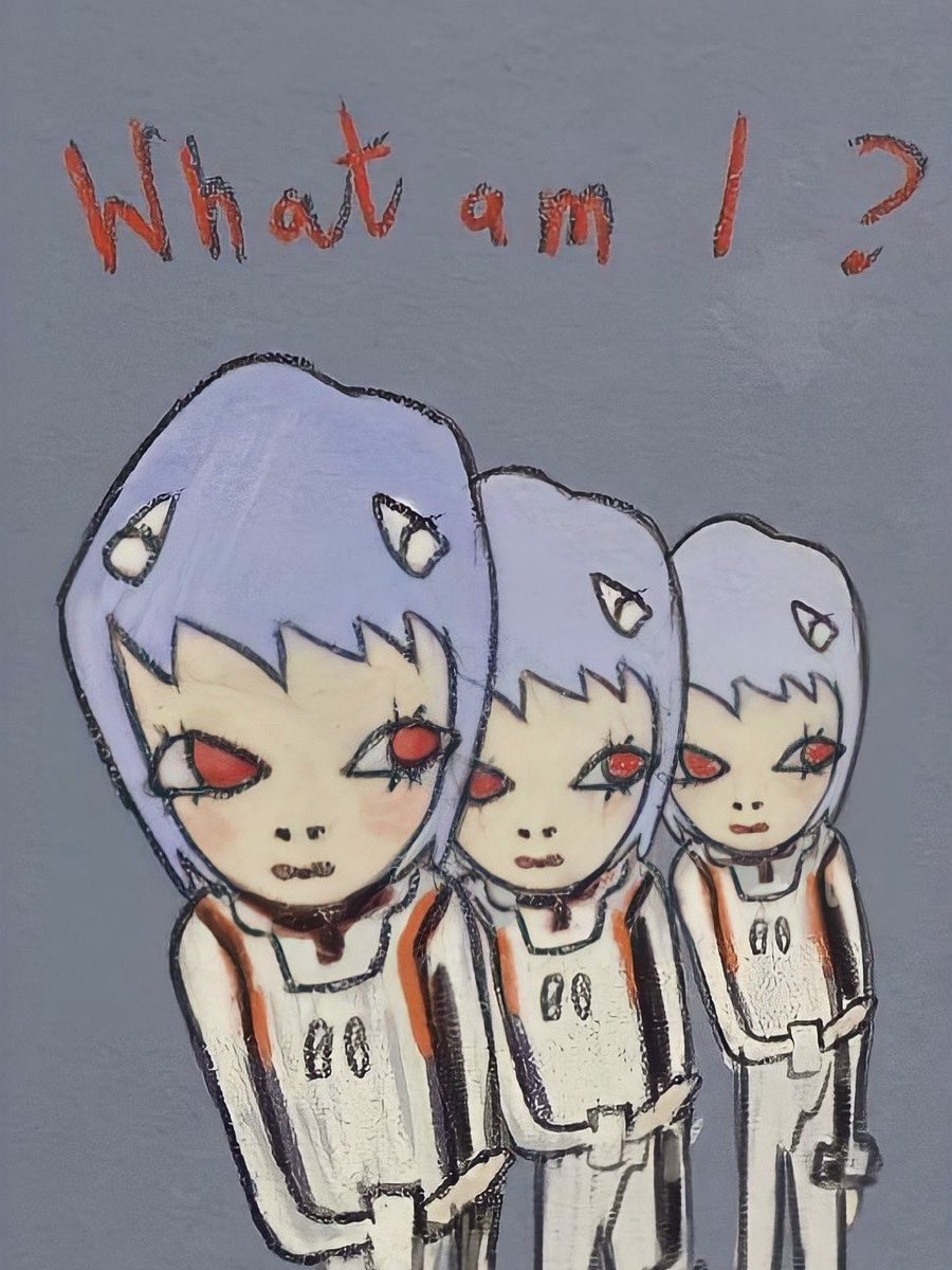 a drawing I made of Rei in Yoshitomo Nara's artstyle a very very long time ago o_O