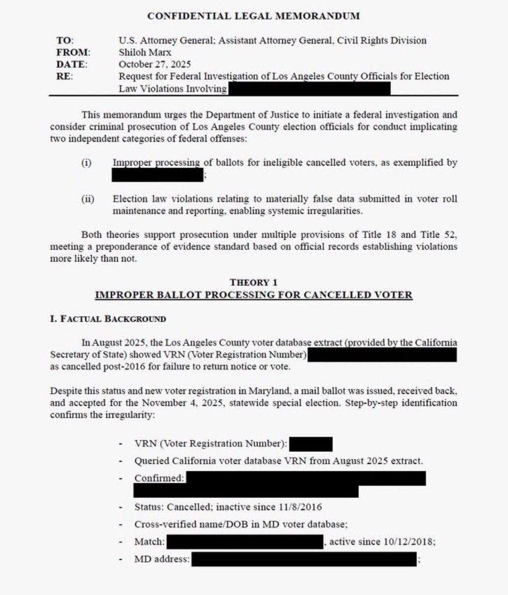 🚨 BREAKING: Evidence shows California used mail-in ballots from CANCELLED and removed voters to rig Prop 50.

And here’s the wild part —
just eight days after that evidence landed on the desks of the DOJ and the White House, the Trump administration announced that California is