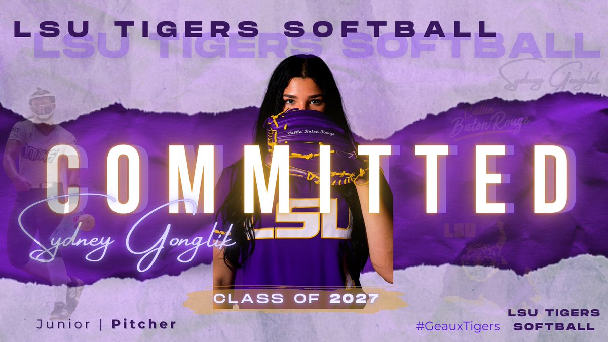 🚨COMMITMENT ALERT 

Excited to announce <a href="/SydneyGonglik1/">Sydney Gonglik</a> has officially committed to <a href="/LSUsoftball/">LSU Softball</a>! 🐯💛💜

The Tigers added a powerhouse to their family! #LSUSoftball