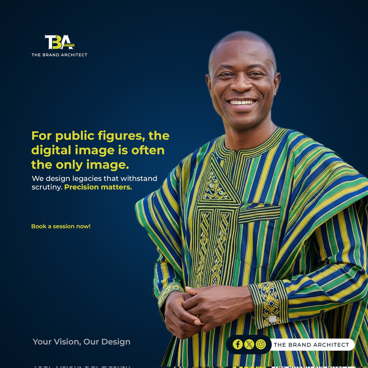 BrndArchitectgh's tweet image. We design legacies that are scrutiny-proof for public figures. And we do so with precision.

Hire the architect now. 

#DigitalImage
#PrecisionMatters
#TheBrandArchitect