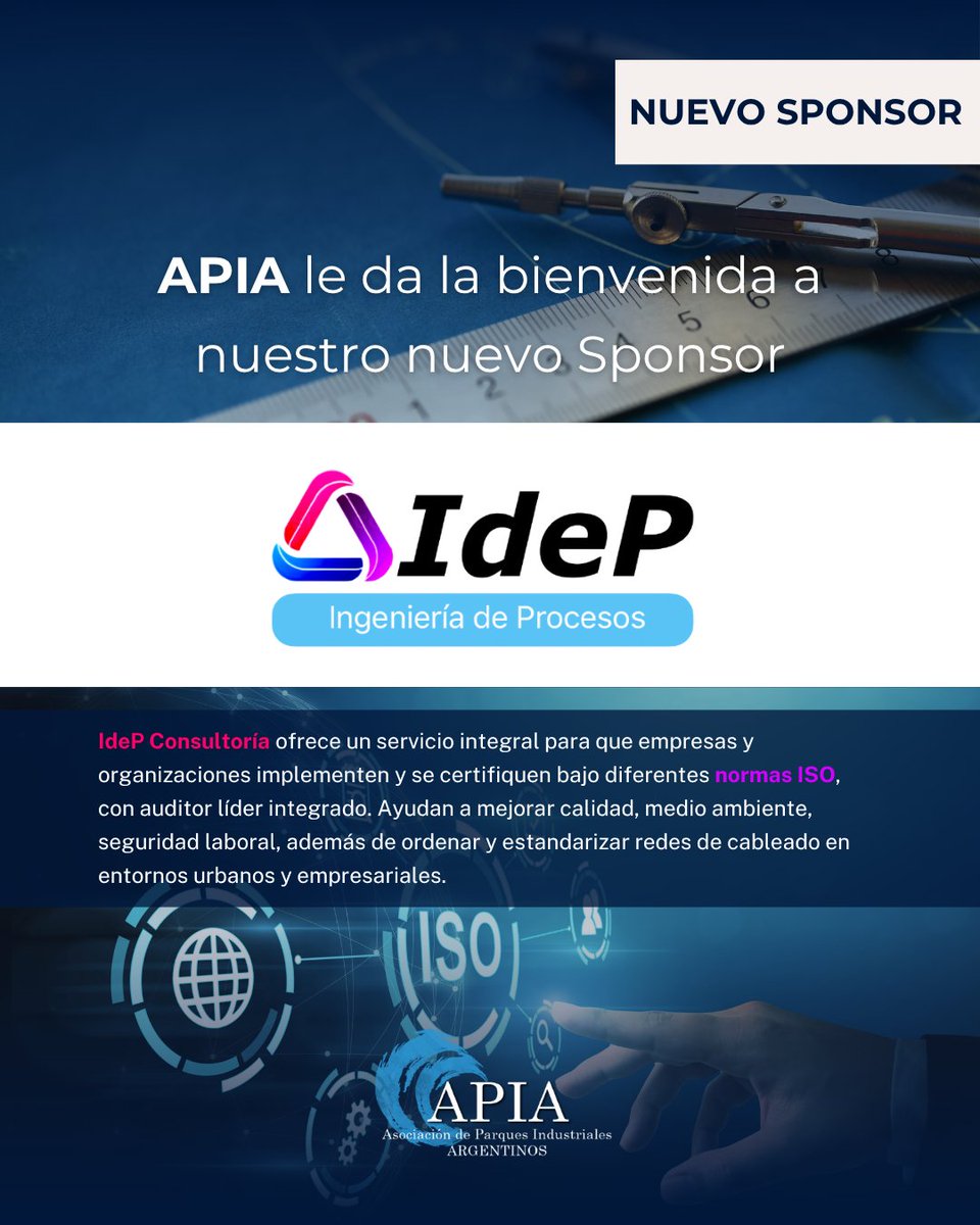 parquesindarg's tweet image. ✅ APIA presenta a nuevo Sponsor: IDEP Ingenieria de Procesos

🖊️ IDEP ofrece un servicio integral para que empresas y organizaciones implementen y se certifiquen bajo diferentes normas ISO, con auditor líder integrado.

Más información: 
info@idep.uy
+54 9 3416 04-5008