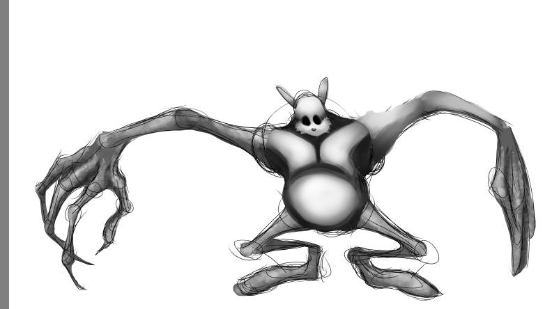 TubbieF's tweet photo. I was trying to render one of the doodle sketches I was trying to make       ...like making some kind of monster, you know what I mean?
.
.
.
This is one of the first times I've tried rendering a drawing. https://t.co/tUPkL8JhnO