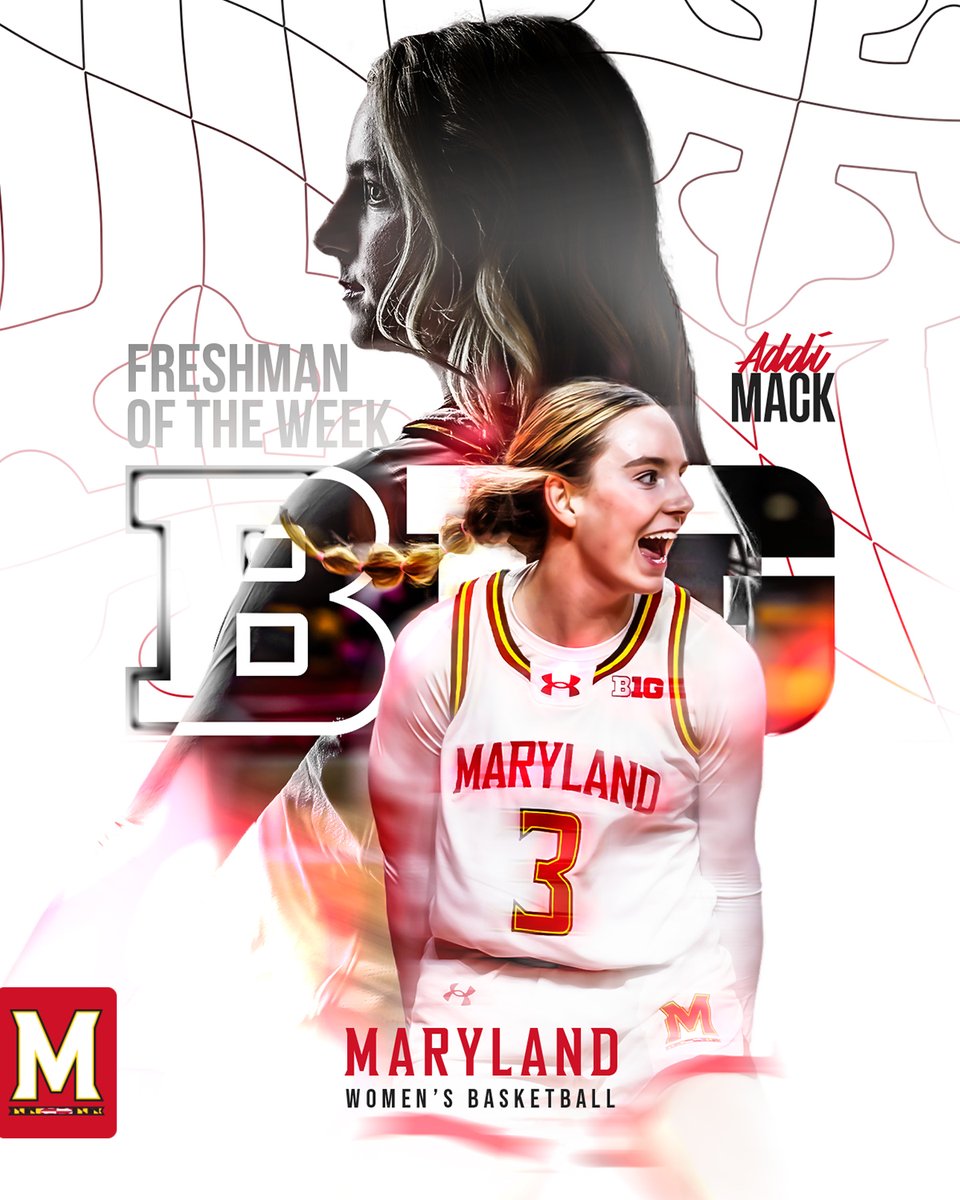 TerpsWBB's tweet photo. Addi Mack is the Big Ten Freshman of the Week!
👉https://t.co/CUpxUJVj2E
@addimackk x #faMily 🐢 https://t.co/wAmzcBW9cw