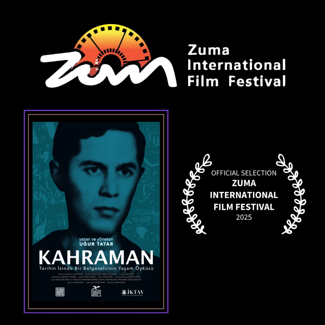 📽️📰 Uğur Tatar’ın “KAHRAMAN: Tarihin İzinde Bir Belgeselcinin Yaşam Öyküsü” isimli ilk uzun metraj belgeseli, Zuma Uluslararası Film Festivali’ne seçildi. 🎞️ Fragmanı izlemek için ➡️ youtu.be/TPHEZ6Yqja8?si…