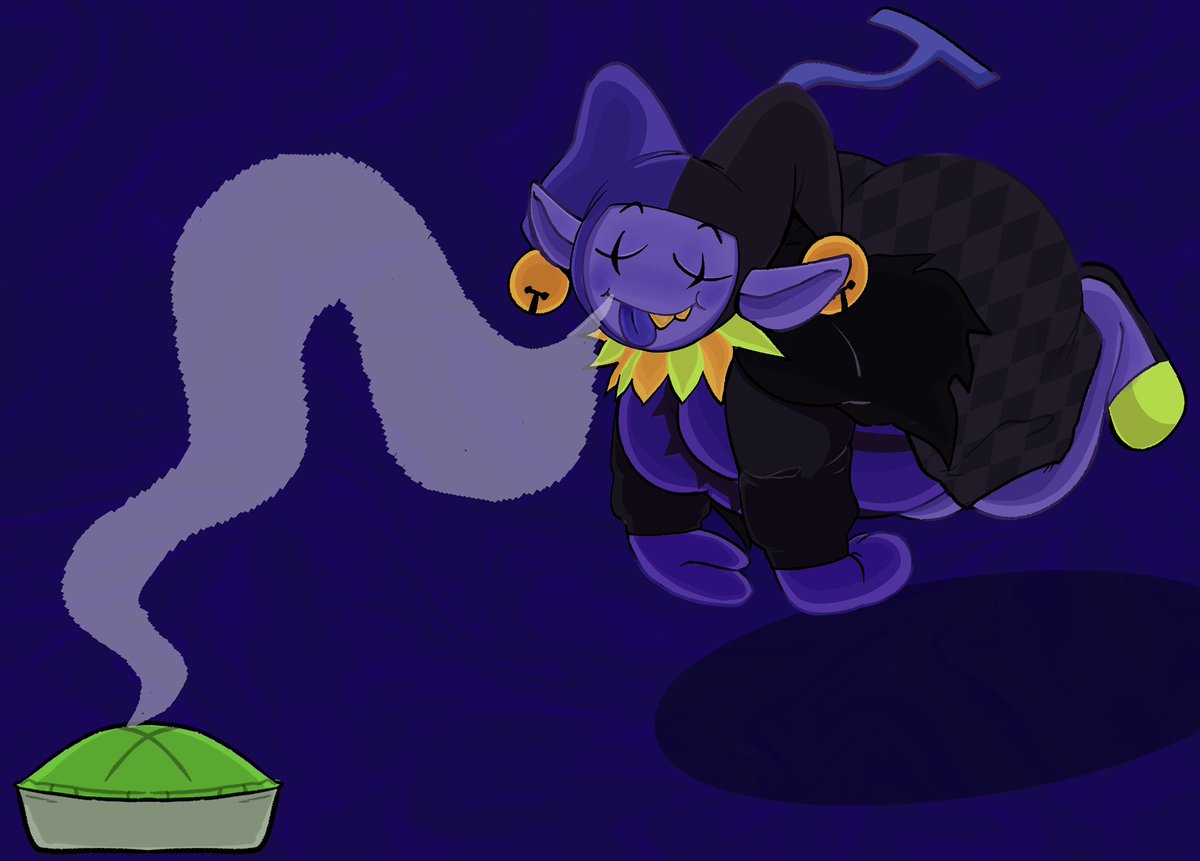 Jevil the kind of mf to smell a gamer’s delight and float towards it cartoon style

#DELTARUNE #jevil