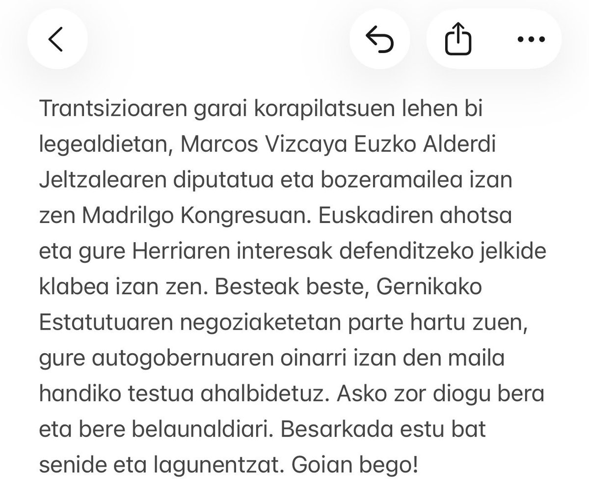 Besarkada estu bat senide eta lagunentzat. Goian bego 🖤
