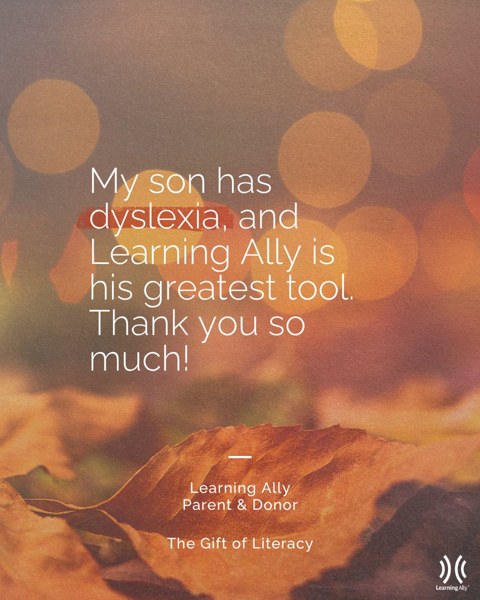 Learning_Ally's tweet image. &quot;My son has dyslexia and Learning Ally is his greatest tool.&quot; ❤️
Swipe our carousel to read powerful quotes from our donors &amp;amp; parents on the true impact of @Learning_Ally.
Give the gift of literacy. Donate today: bit.ly/45pXFGt
#Literacy #Donate #LearningAlly #NonProfit