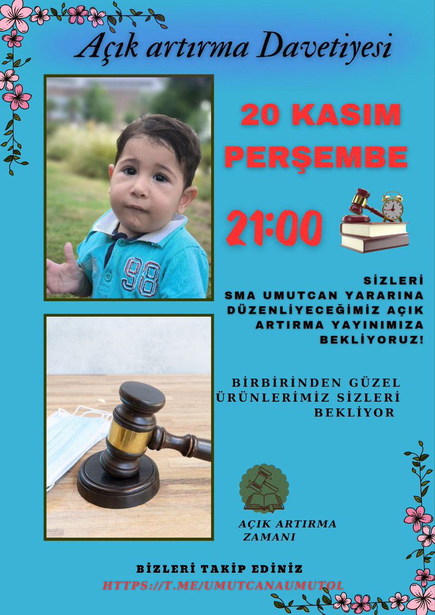 💥AÇIK ARTIRMA DUYURUSU💥 

(SMA UMUTCAN)⬅️
YAVRUMUZ İÇİN DÜZENLEDİĞİMİZ 
ÇOK GÜZEL BİR YAYIN İLE GELDİK SİZLERE 🔥

BİRBİRİNDEN GÜZEL ÜRÜNLER'LE ⬅️

20 KASIM PERŞEMBE 🎉💥
⏰ 21:00'DA 🎉
TELEGRAM DA 
t.me/Umutcanaumutol 👈

AÇIK ARTIRMAMIZ OLUCAK🎉

YAYINIMIZA SİZLER'DE