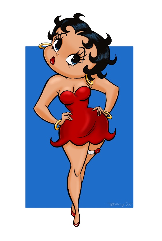 Boop-ish sketch.

Created in 1930 by Max Fleischer and designed by Grim Natwick.