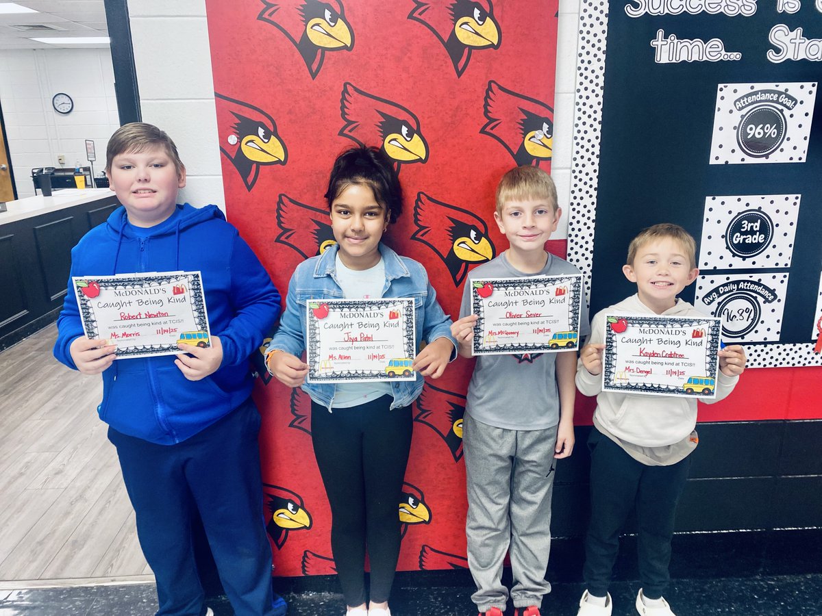 TC_Schools_KY's tweet image. Congratulations to our TCIS McDonald’s Caught Being Kind winners! The following students will enjoy a free order of French fries just for being kind Cardinals!

Robert Newton, Jiya Patel, Oliver Sever, and Kayden Crabtree. 

#tcpride #tcis #caughtbeingkind
