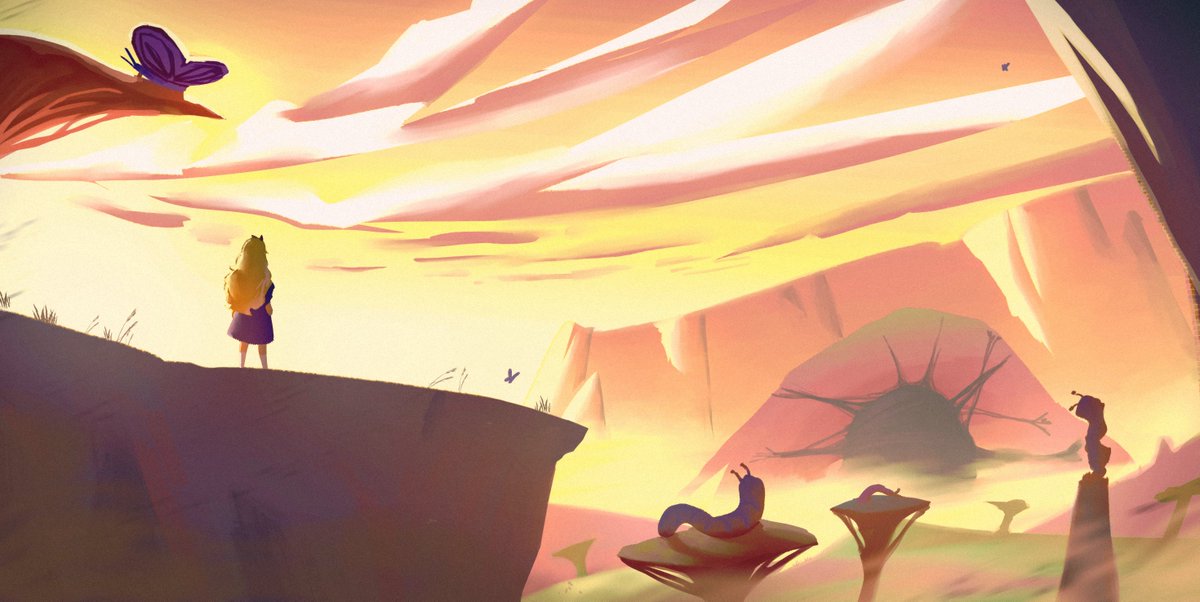 “Who are you?” 
said the Caterpillar.

Concept art from one of the many locations you'll be able to explore in Alice at the End of Her Life!
