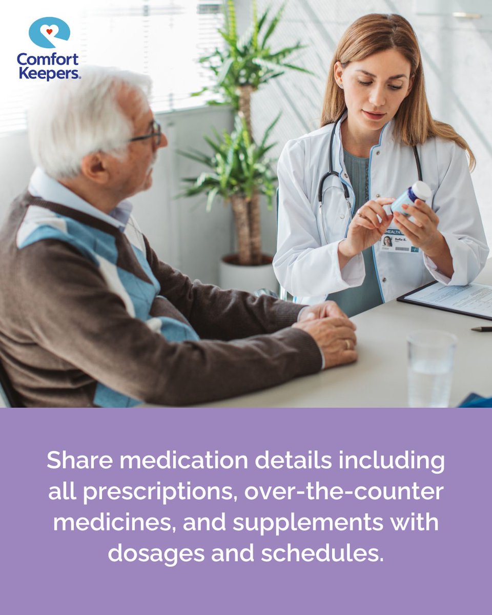 ComfortPalatine's tweet image. Doctor visits feel easier when you prepare.
Let your loved one speak first, bring updated meds, and jot down key recommendations.
What’s your go-to tip for appointments?