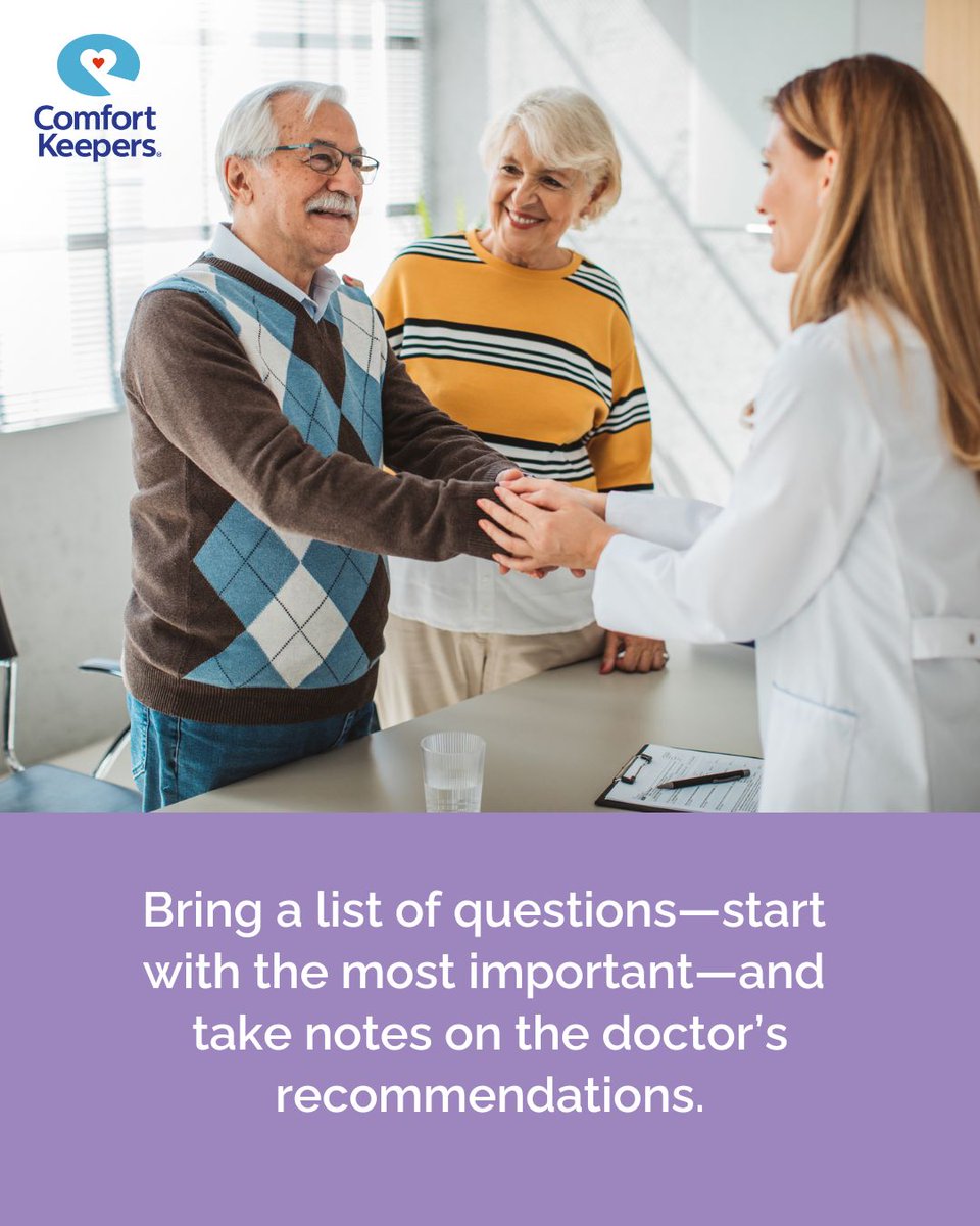 ComfortPalatine's tweet image. Doctor visits feel easier when you prepare.
Let your loved one speak first, bring updated meds, and jot down key recommendations.
What’s your go-to tip for appointments?
