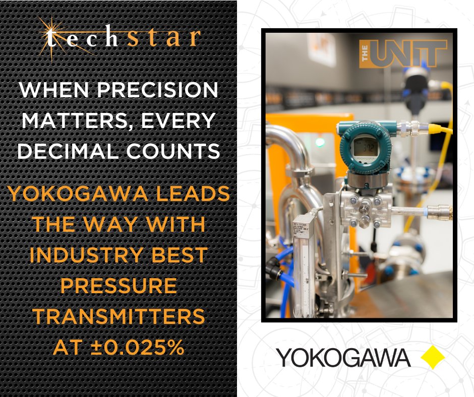 TechStarIS's tweet image. When precision matters, every decimal counts. Yokogawa Pressure Transmitters deliver industry-best ±0.025% accuracy, giving you complete confidence in every reading. Because in process automation, “good enough” isn’t good enough: na2.hubs.ly/H025cB90