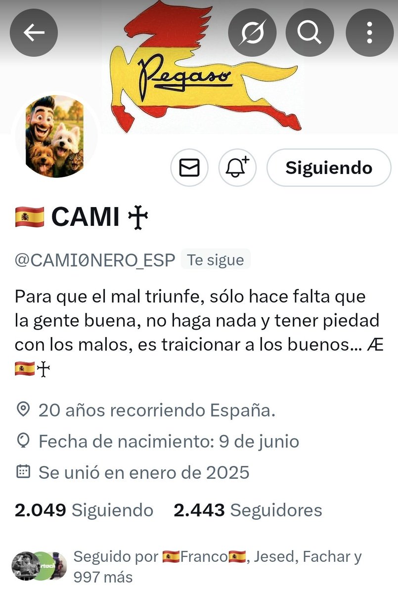 A toda mi gente de bien. 
A nuestro amigo Cami el pajarraco le ha castigado un mes.
Os ruego le sigáis en esta cuenta  👉<a href="/CAMI0NERO_ESP/">♰CAMI♰</a>.
Uno cae, nosotros lo levantamos. 
Vamos!!!💪💚🇪🇦