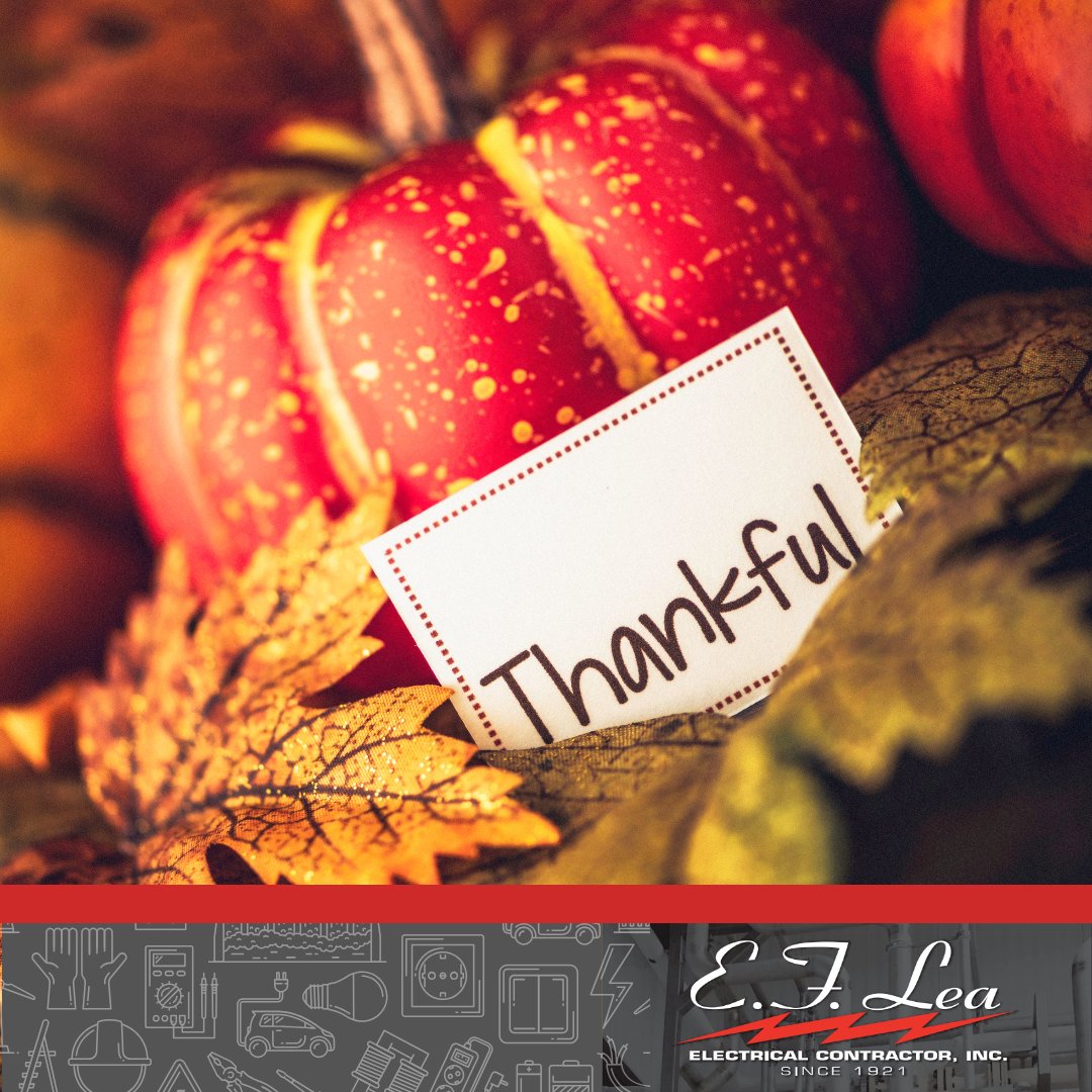 EFLeaElectrical's tweet image. This season, we’re thankful for the clients who trust us to keep their businesses running strong. Call (904) 355-7885 to experience the service that’s powered progress for five generations.
#Thanksgiving #ClientAppreciation #EFLTeam