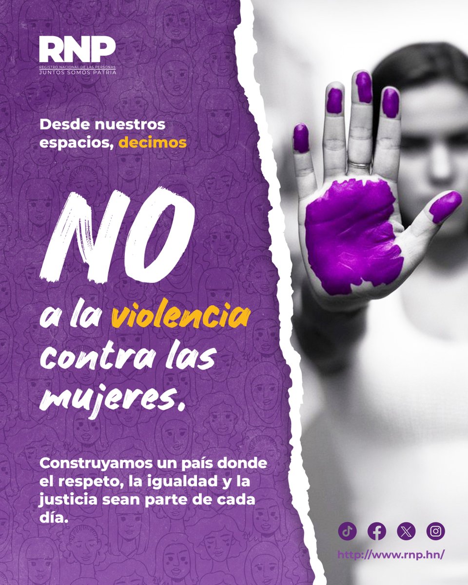 En el mes de la Eliminación de la Violencia contra las Mujeres, desde el RNP alzamos la voz para recordar que ninguna forma de violencia es aceptable.

Promovemos espacios seguros, respetuosos y libres de discriminación, donde cada mujer pueda vivir con dignidad y plenitud.
