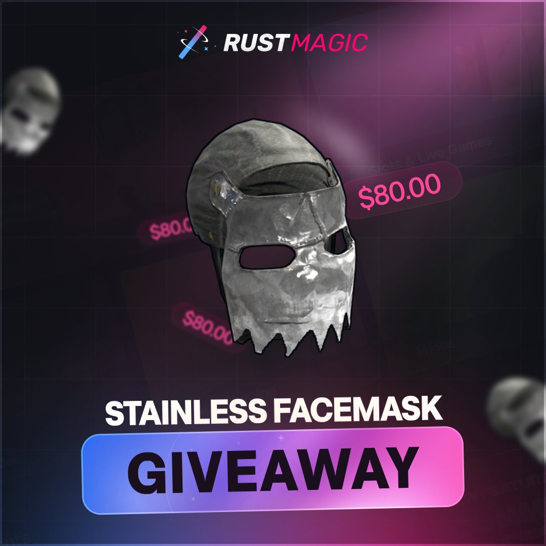 RustMagicCom's tweet image. Stainless Facemask giveaway! 🪄

To enter:
✅ Follow  @RustMagicCom
✅ RT this post &amp;amp; Tag 1 friend

Winner will be drawn in 7 days - good luck!