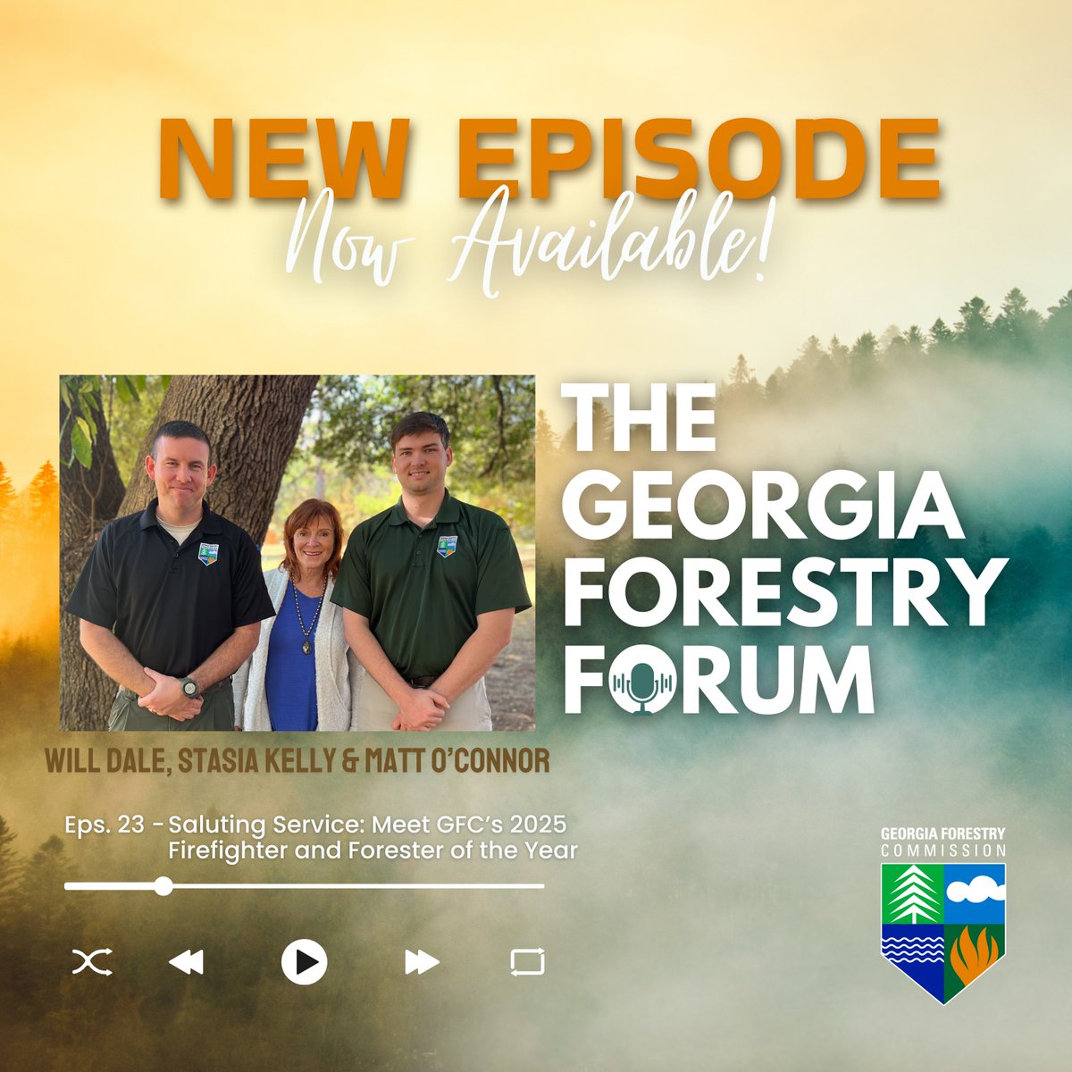 New episode of our #podcast is up! Listen to hear Firefighter of the Year, Will Dale, and Forester of the Year, Matt O'Connor, discuss what they 💚 about their #jobs &amp; what it takes to excel in their #careers. Listen wherever you get your podcasts or at  gatrees.org/news/digital-m…