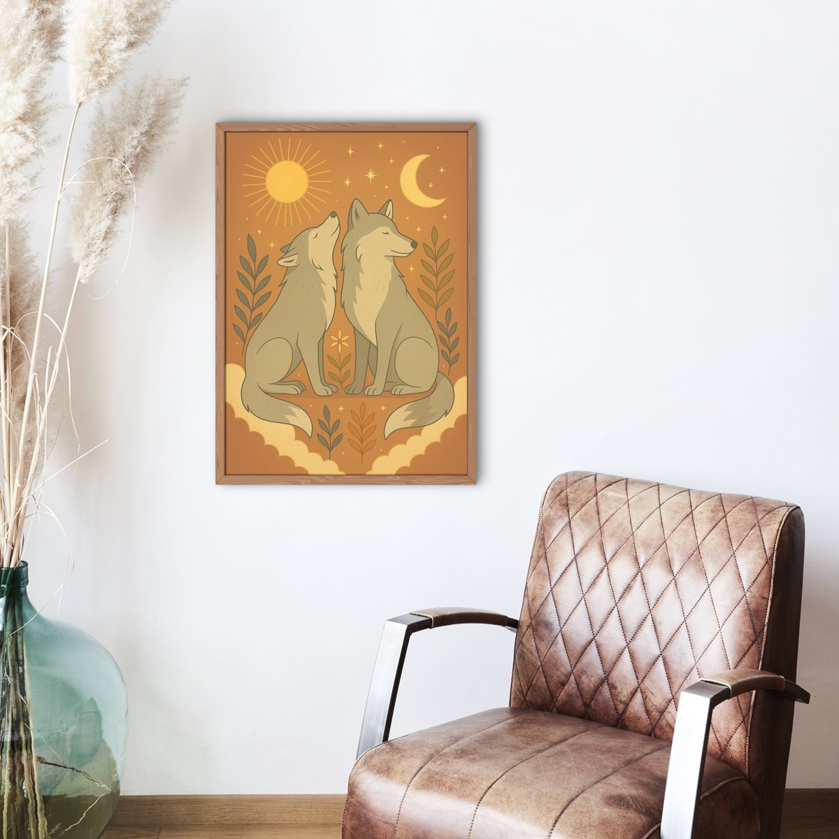 LivSolara's tweet image. Two serene wolves under the sun and moon — warm boho vibes for your cozy space.
Earthy tones, celestial calm, and nature-inspired magic. 🌙✨🌿
#BohoArt #WolfArt #ArtPrint #CelestialVibes
inprnt.com/gallery/artmus…