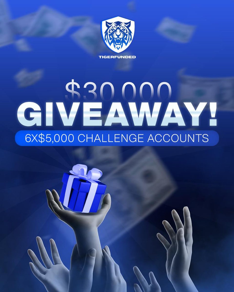 🎁 $30,000 Challenge Accounts Giveaway 🎁

We’re giving away 6 × $5,000 Challenge Accounts to our community! 🐅🔥

How to enter:
✅ Follow <a href="/tigerfunded/">TigerFunded</a>
 and <a href="/Salim_muser/">ѕαℓιм</a>

✅ Like &amp; Repost this post

✅ Mention 3 friends in the comments

✅ Join our Discord: