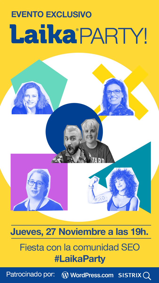 ‼️ Abrimos registros para el LAIKAParty! 

SEO, estudios, mesa redonda, mujeres top del sector, networking y picoteo.

📍27 de noviembre. 19:00 h. 
🗓️ Madrid – Gratuito previo registro.

Regístrate YA y no te quedes fuera: laikateam.com/l/laikaparty/