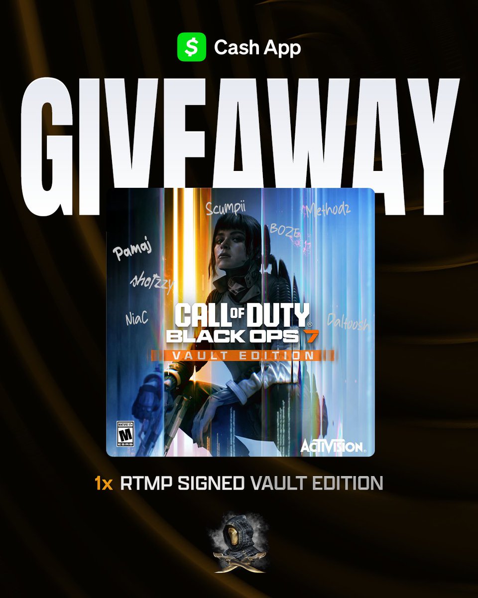 OpTic's tweet image. A Special gift from The Race.

All of us will be signing a Vault Edition copy of Black Ops 7, to one lucky winner, presented by @CashApp

Make sure to RT/Like &amp;amp; tag 2 friends for a chance to win.
