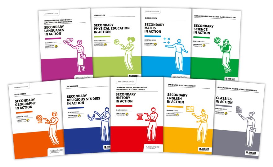 teacherhead's tweet image. Secondary In Action series - is totally brilliant.  Experienced expert teachers sharing their wisdom.  Get the set! Get one for each member of the team. @WALKTHRUs_5 productions with @HLearningPD  hachettelearning.com/subjects-in-ac…