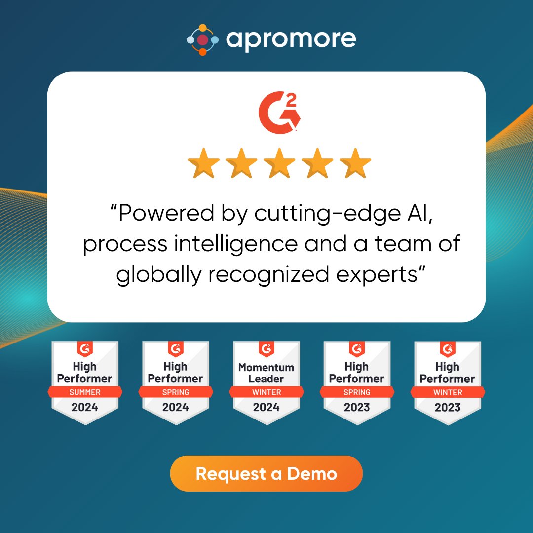 apromore_bpm's tweet image. From ease of use to enterprise impact, Apromore from Salesforce continues to earn #G2 praise from the voices that count most: our customers. 🎉 Explore what sets us apart!
#Apromore #ProcessIntelligence #ProcessMining #AI #AgenticAI #Agentic