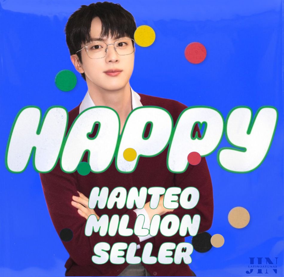 🔴🟢🔵«Happy» ha vendido mas del millón de copias en Hanteo. 🥳

CONGRATULATIONS JIN
HANTEO MILLION SELLER JIN
#Happy1MHanteo