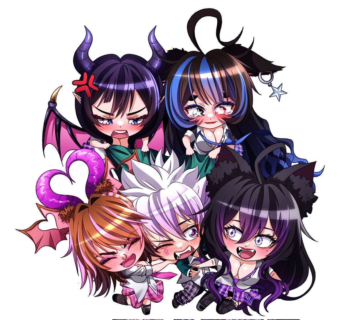 Aaaaah!! Another awesome and adorable piece done by <a href="/Aprilia_artist/">JustAprilia | Thumbnail artist 🌼</a> for my sweet friend <a href="/DaxTheWizard/">Dax |God Elf Wizard VTuber|⚡️💜</a> ! Thank you again love for including me in this one! Noooow when is it my turn with you??? *pulls jacket more* 😜😘💜