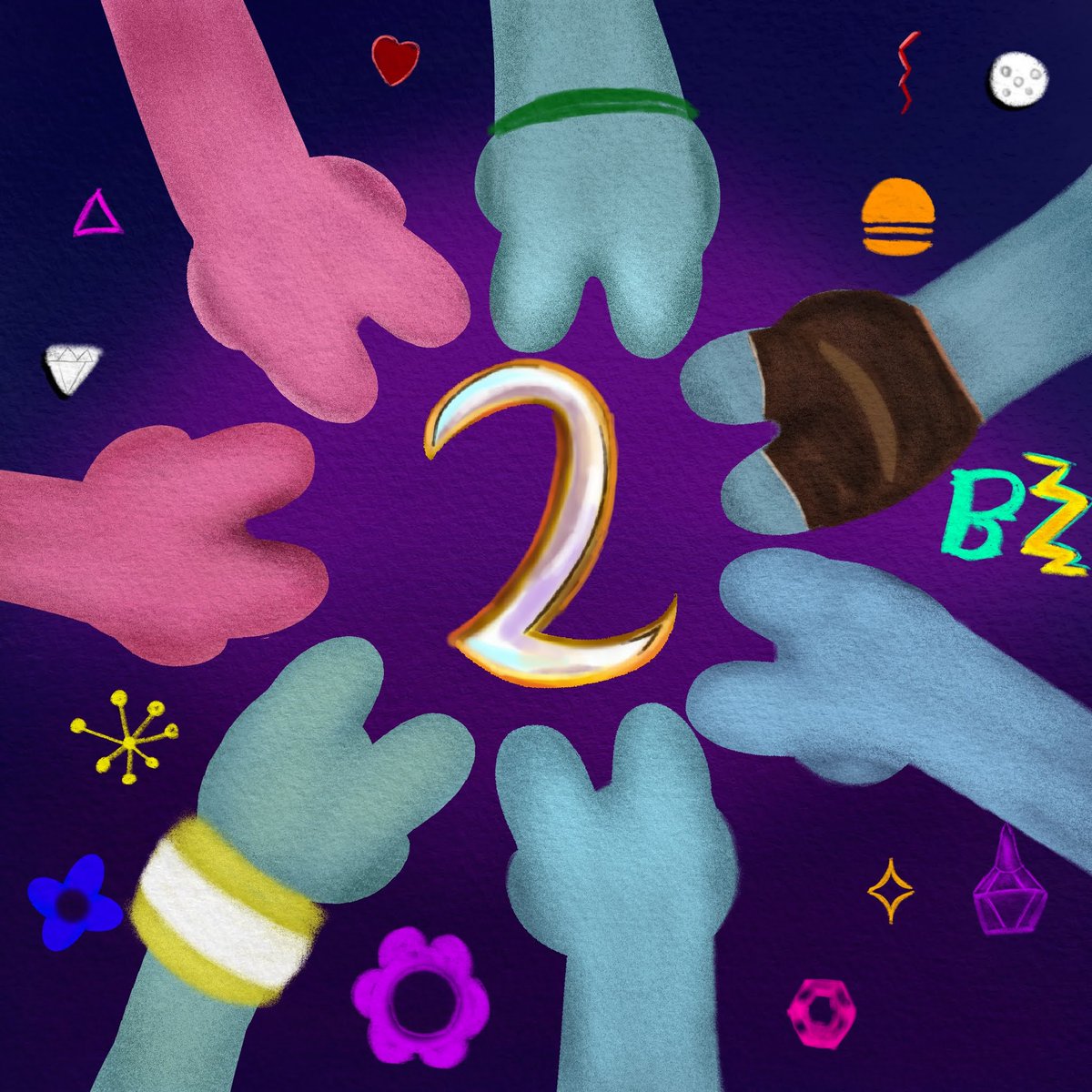 Starchild5101's tweet photo. Two fingers two years since band together was released happy anniversary to Band Together https://t.co/GdA8bF7XDH