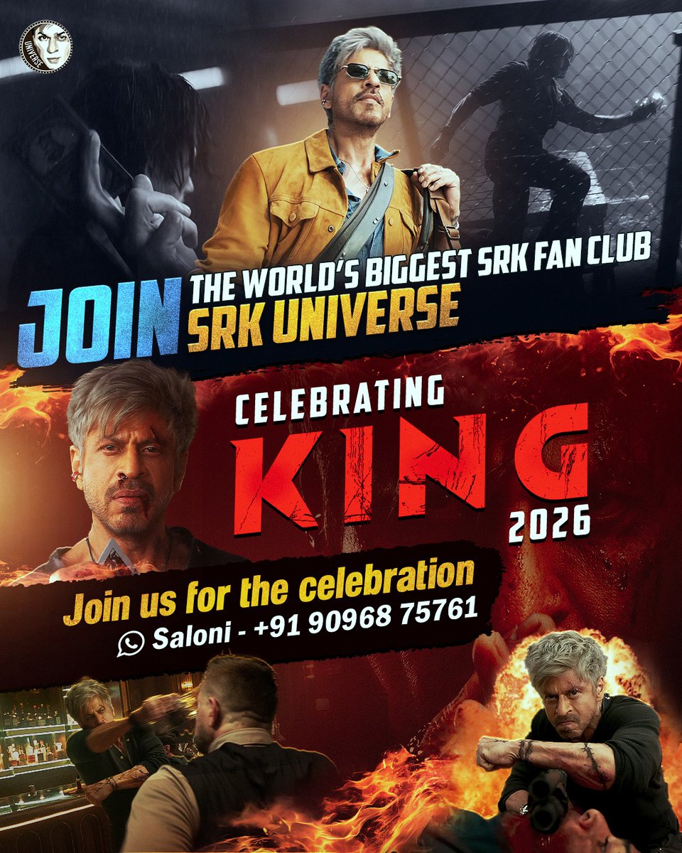 DM/Whatsapp <a href="/salonisrkian/">Saloni Sharma</a> on +91 9096875761 to be a part of the Biggest SRK Fan Club for KING 👑 

<a href="/iamsrk/">Shah Rukh Khan</a> <a href="/justSidAnand/">Siddharth Anand</a> <a href="/RedChilliesEnt/">Red Chillies Entertainment</a>
#KING #KingTitleReveal #ShahRukhKhan #SRK #SRKUniverse #SiddharthAnand