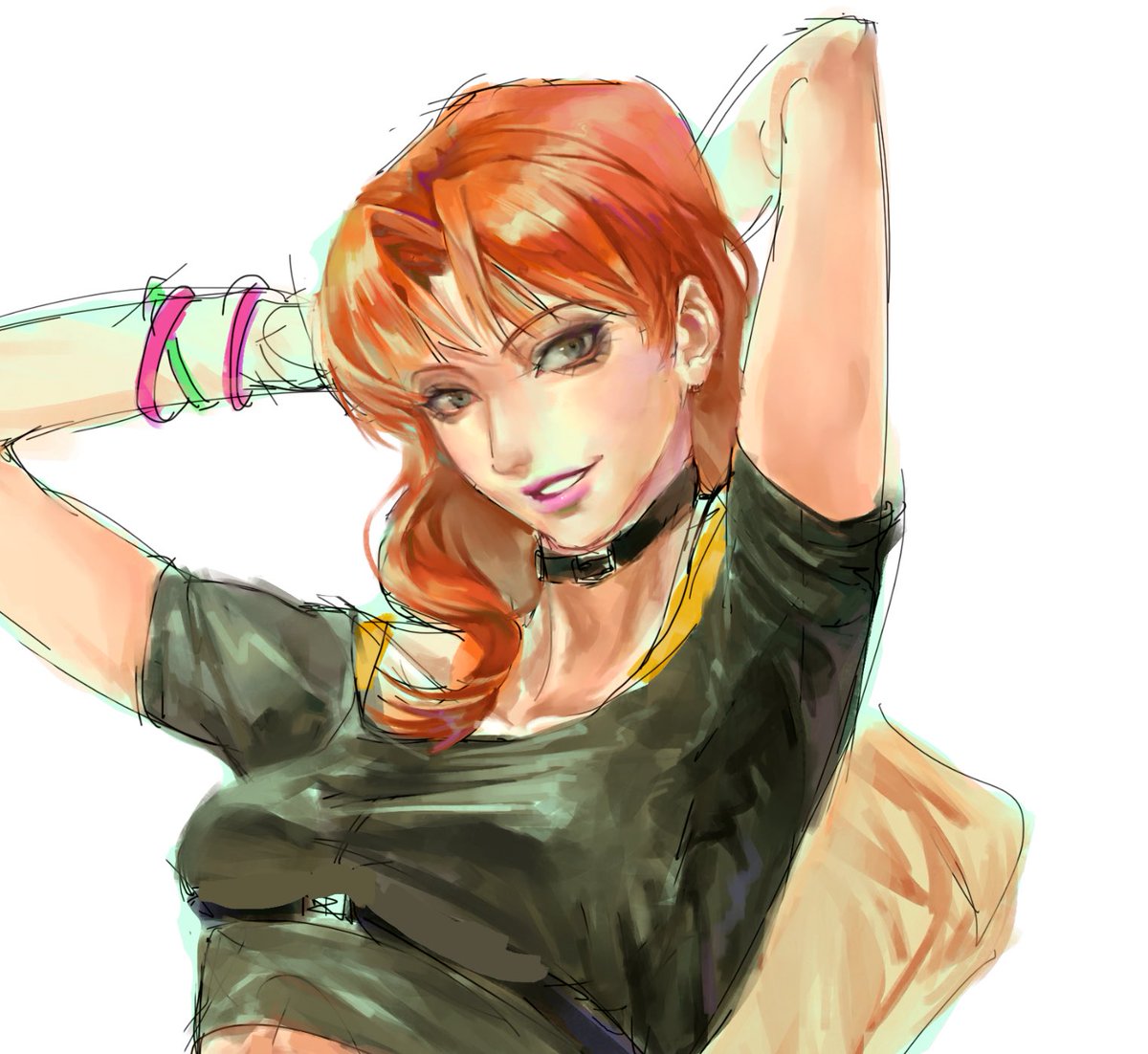 mingribei's tweet image. 作画中～  #OC #イラスト　#今月描いた絵を晒そう