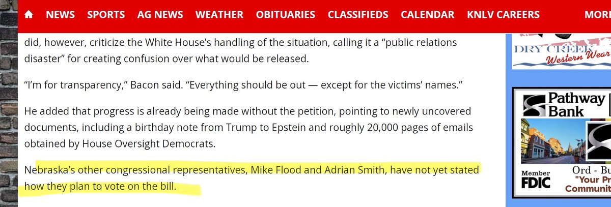 chrisbackemeyer's tweet image. Now that the president has given him cover, surely now we&apos;ll hear how @USRepMikeFlood plans to vote on the bill to release the Epstein files, right?