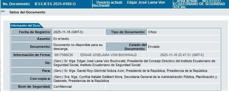 🟣 Aquí está el Quipux con la renuncia de @Edgarjoselama, la primera baja del gabinete tras el pedido de dimisión general ordenado por el presidente.