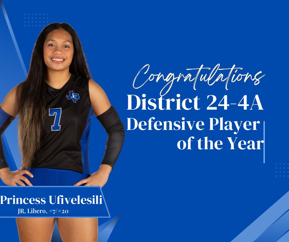 JarrellHSVB's tweet image. Congrats to Princess Ufivelesili on being selected Defensive Player of the Year for District 24-4A!!! We are so proud of your hard work and dedication to the JCVB program!!!