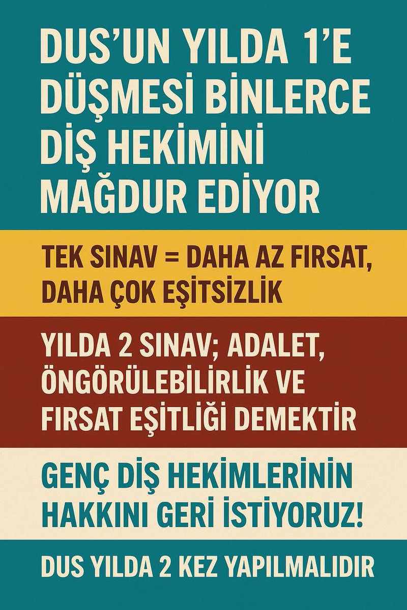 vvittirivizzikk's tweet photo. DUS un yılda 1 sınava düşürülmesi binlerce diş hekimini mağdur ediyor. Genç diş hekimlerinin hakkını geri istiyoruz

#2DusHaktır
#DisHekimiatamabekliyor

@saglikbakanligi @drmemisoglu
@profokumus_ @cfcanakci
@mmkilicarslan @OSYMbaskanligi
@sagliksen  @haskologlu  @TDB_TDA https://t.co/lfR3Gjo7Eu