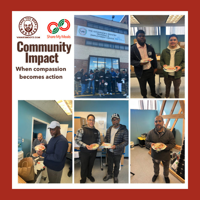 #ThankYou to Vinnie's Mootz in #Lyndhurst for generously #Donating 30 #HotDinners for #NJRCParticipants in need. Your kindness, in #Partnership with Share My Meals Inc., helped us serve delicious meals directly to those #RebuildingTheirLives after incarceration, addiction, or