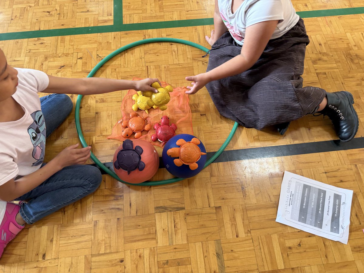 AlexSimes8's tweet photo. Students are having a blast playing the Gratitude Games from @OPENPhysEd ! Students are fully engaged as they build community, express gratitude, and stay active. #gratitudewreath @ChristenberryCS https://t.co/OfhyTAGhIX